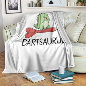 Cute Dartsaurus Playing Dart Throw Blanket Dinosaur Lover Gift TS12 Print Your Wear