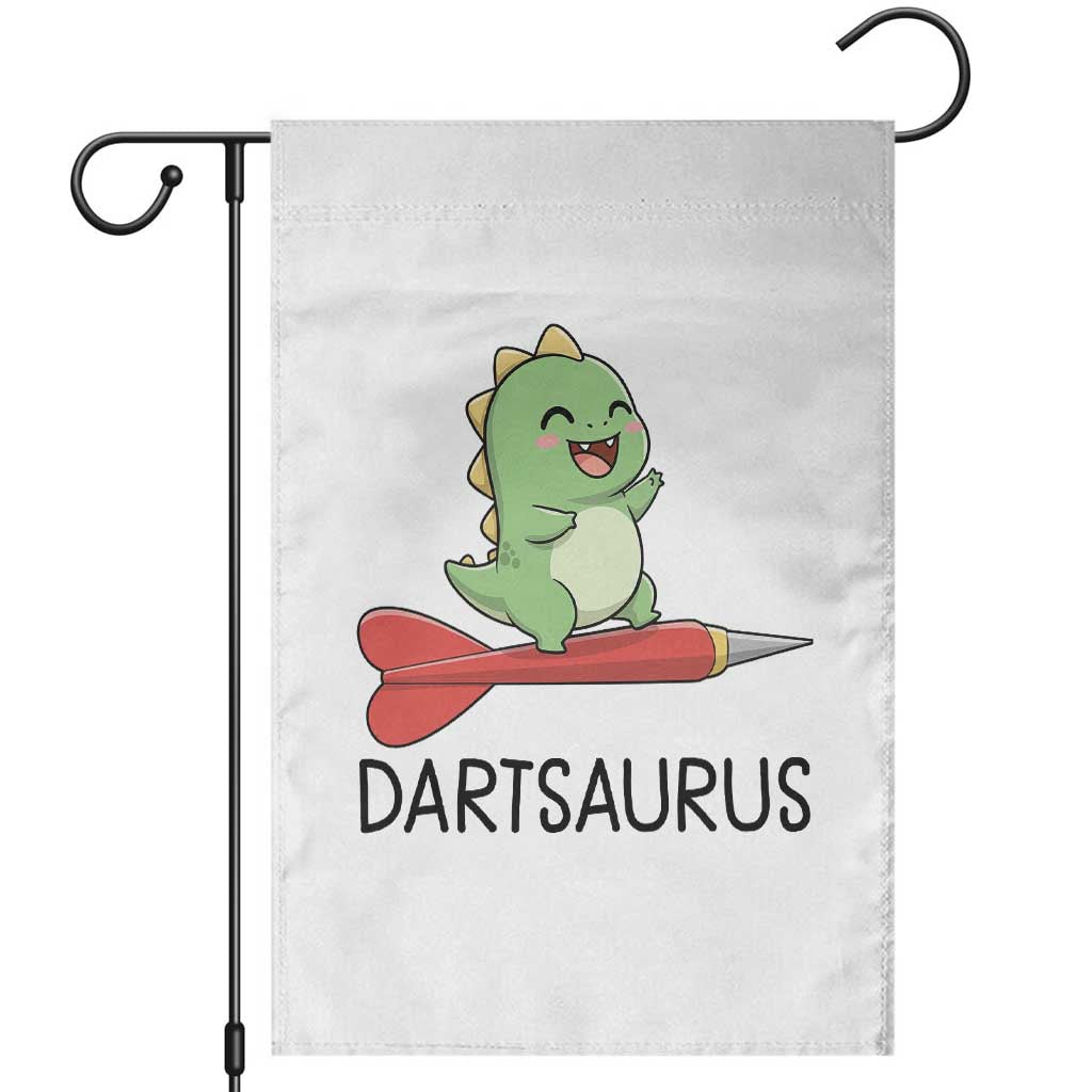 Cute Dartsaurus Playing Dart Garden Flag Dinosaur Lover Gift TS12 White Print Your Wear