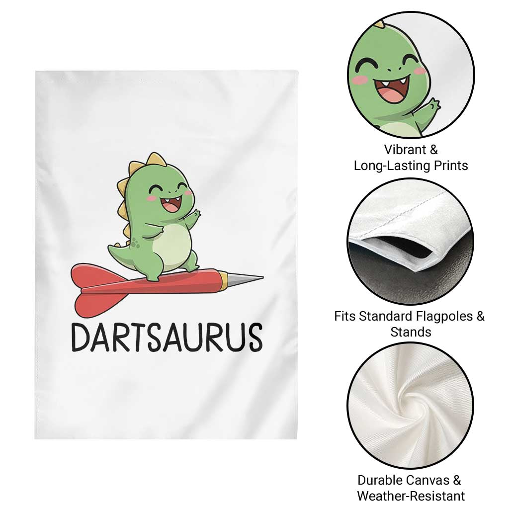 Cute Dartsaurus Playing Dart Garden Flag Dinosaur Lover Gift TS12 Print Your Wear
