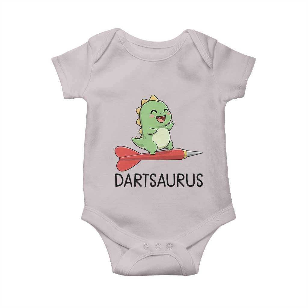 Cute Dartsaurus Playing Dart Baby Onesie Dinosaur Lover Gift TS12 Ice Gray Print Your Wear