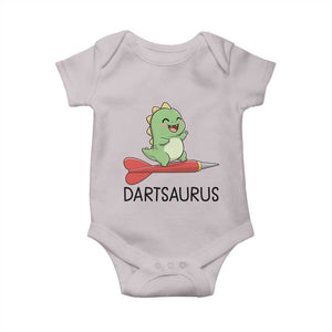 Cute Dartsaurus Playing Dart Baby Onesie Dinosaur Lover Gift TS12 Ice Gray Print Your Wear
