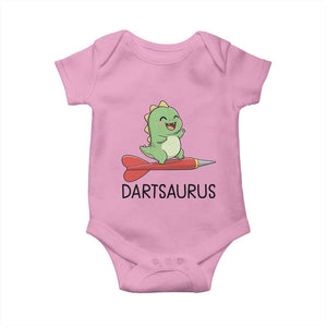Cute Dartsaurus Playing Dart Baby Onesie Dinosaur Lover Gift TS12 Light Pink Print Your Wear