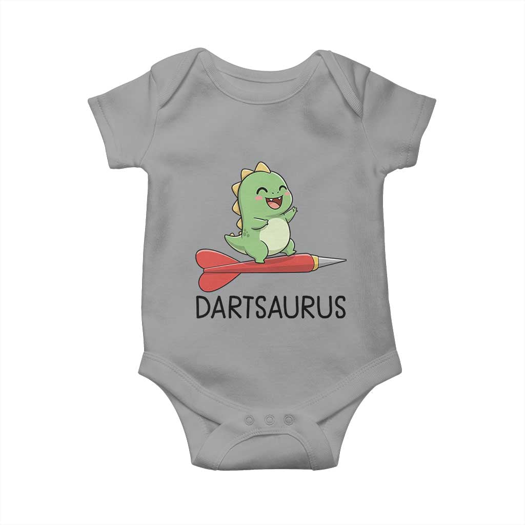 Cute Dartsaurus Playing Dart Baby Onesie Dinosaur Lover Gift TS12 Sport Gray Print Your Wear