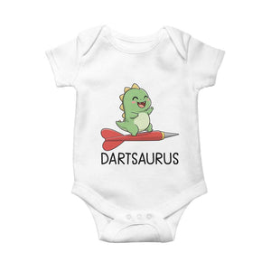 Cute Dartsaurus Playing Dart Baby Onesie Dinosaur Lover Gift TS12 White Print Your Wear
