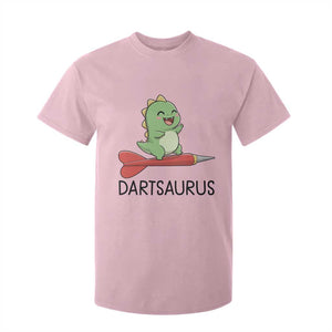 Cute Dartsaurus Playing Dart T Shirt For Kid Dinosaur Lover Gift TS12 Light Pink Print Your Wear