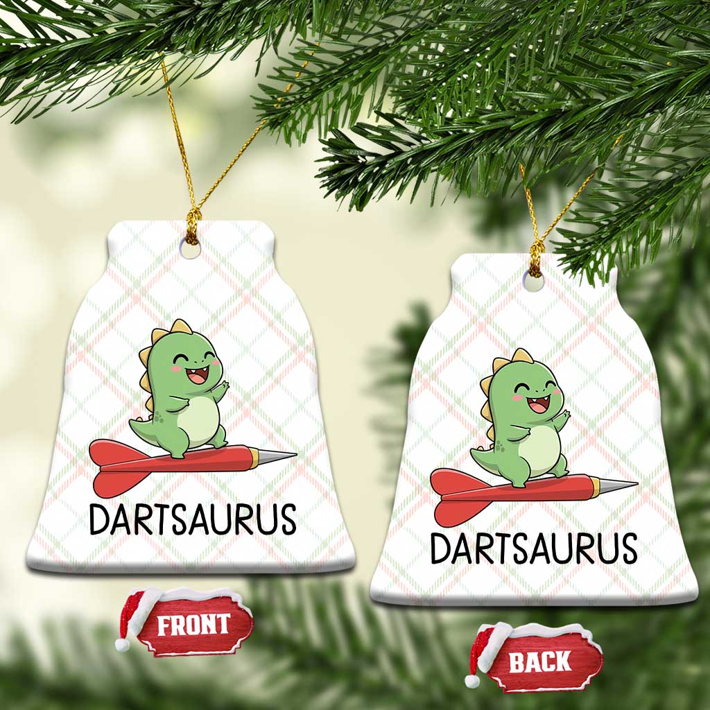 Cute Dartsaurus Playing Dart Ceramic Ornament Dinosaur Lover Gift TS12 Print Your Wear