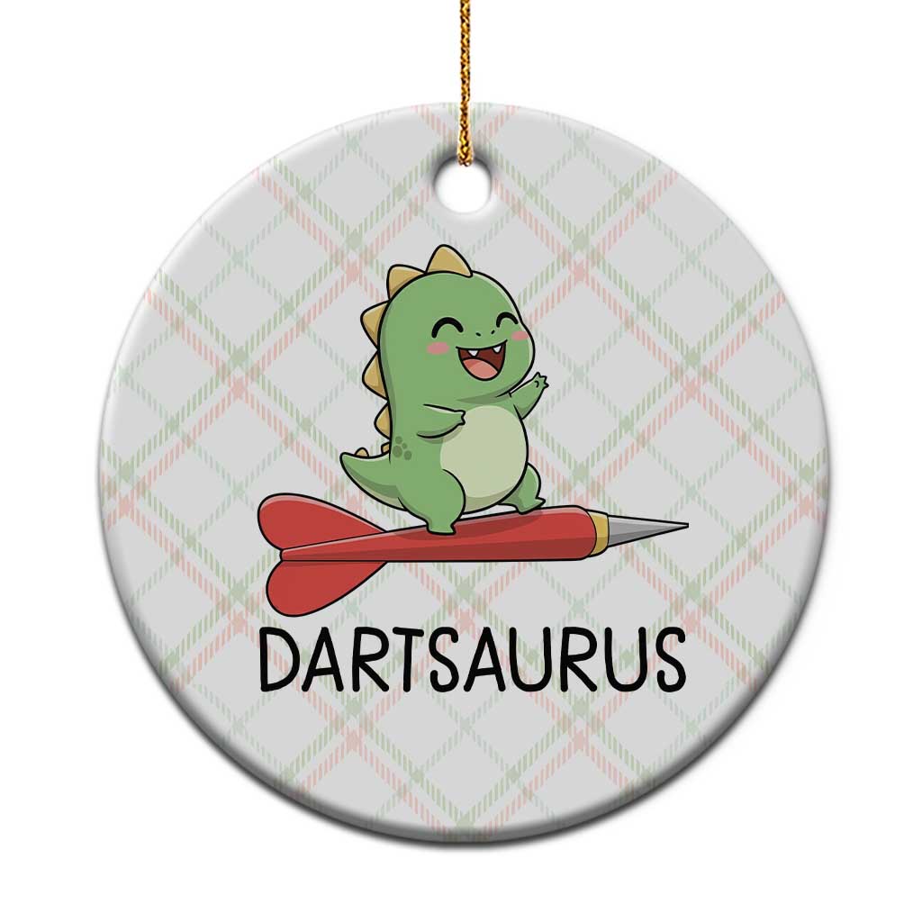 Cute Dartsaurus Playing Dart Ceramic Ornament Dinosaur Lover Gift TS12 1pc Christmas Plaid Print Your Wear
