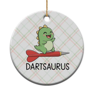 Cute Dartsaurus Playing Dart Ceramic Ornament Dinosaur Lover Gift TS12 1pc Christmas Plaid Print Your Wear