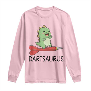 Cute Dartsaurus Playing Dart Long Sleeve Shirt Dinosaur Lover Gift TS12 Light Pink Print Your Wear
