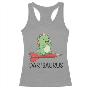 Cute Dartsaurus Playing Dart Racerback Tank Top Dinosaur Lover Gift TS12 Sport Gray Print Your Wear