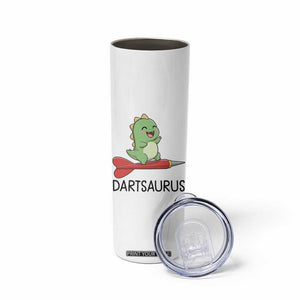 Cute Dartsaurus Playing Dart Skinny Tumbler Dinosaur Lover Gift TS12 Print Your Wear