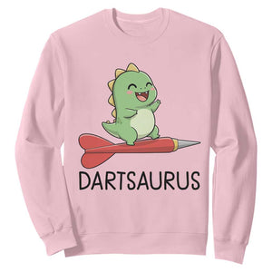 Cute Dartsaurus Playing Dart Sweatshirt Dinosaur Lover Gift TS12 Light Pink Print Your Wear
