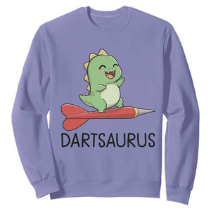 Cute Dartsaurus Playing Dart Sweatshirt Dinosaur Lover Gift TS12 Violet Print Your Wear