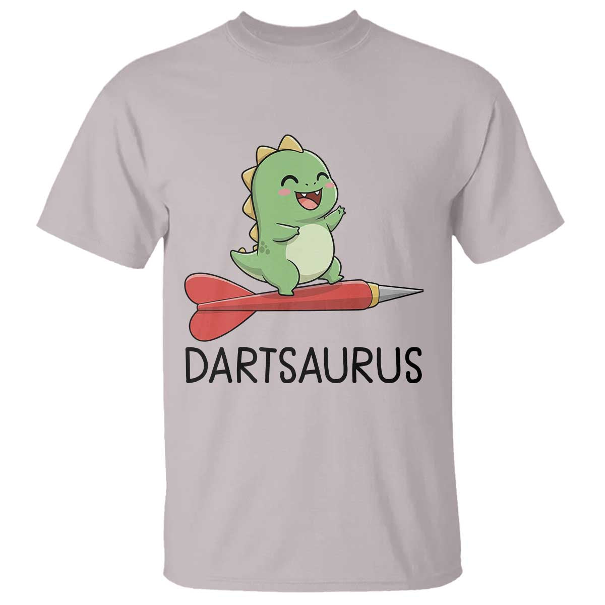 Cute Dartsaurus Playing Dart T Shirt Dinosaur Lover Gift TS12 Ice Gray Print Your Wear