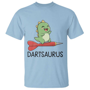 Cute Dartsaurus Playing Dart T Shirt Dinosaur Lover Gift TS12 Light Blue Print Your Wear