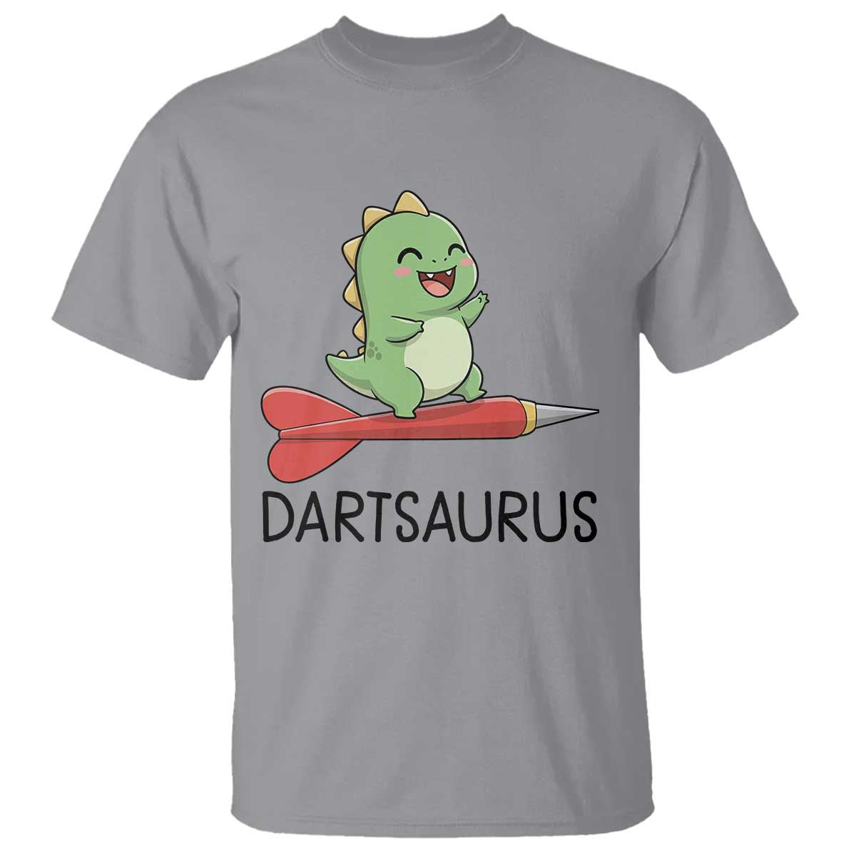 Cute Dartsaurus Playing Dart T Shirt Dinosaur Lover Gift TS12 Sport Gray Print Your Wear