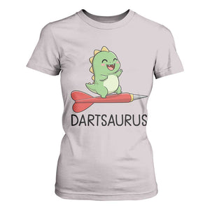 Cute Dartsaurus Playing Dart T Shirt For Women Dinosaur Lover Gift TS12 Ice Gray Print Your Wear