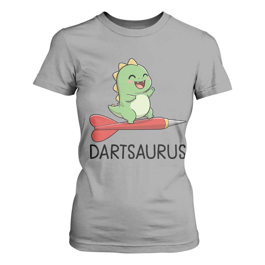 Cute Dartsaurus Playing Dart T Shirt For Women Dinosaur Lover Gift TS12 Sport Gray Print Your Wear