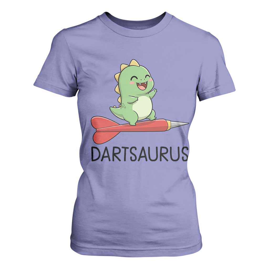 Cute Dartsaurus Playing Dart T Shirt For Women Dinosaur Lover Gift TS12 Violet Print Your Wear