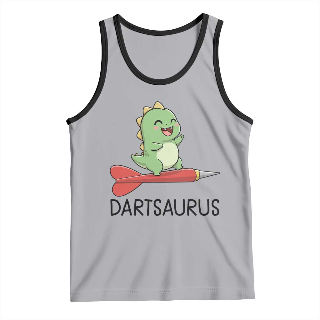 Cute Dartsaurus Playing Dart Tank Top Dinosaur Lover Gift TS12 Athletic Heather Black Print Your Wear