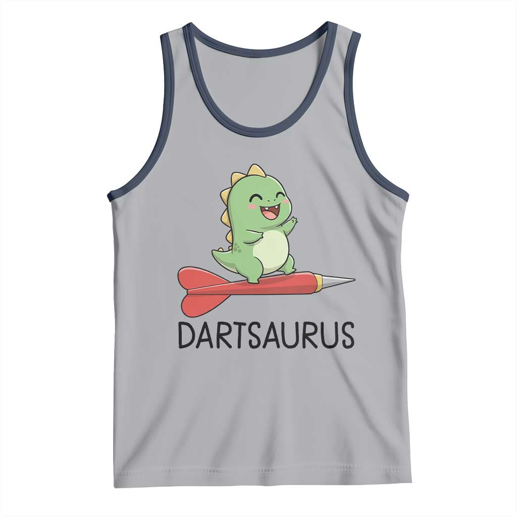 Cute Dartsaurus Playing Dart Tank Top Dinosaur Lover Gift TS12 Athletic Heather Navy Print Your Wear