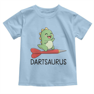 Cute Dartsaurus Playing Dart Toddler T Shirt Dinosaur Lover Gift TS12 Light Blue Print Your Wear