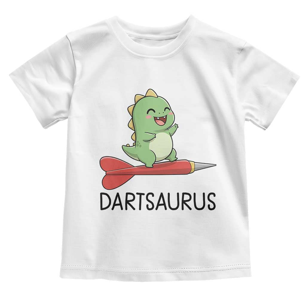 Cute Dartsaurus Playing Dart Toddler T Shirt Dinosaur Lover Gift TS12 White Print Your Wear