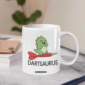 Cute Dartsaurus Playing Dart Coffee Mug Dinosaur Lover Gift TS12 Print Your Wear