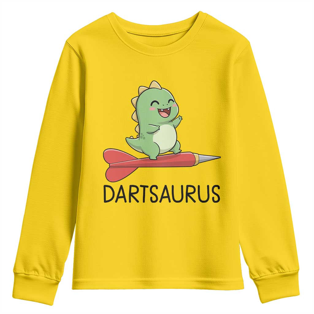 Cute Dartsaurus Playing Dart Youth Sweatshirt Dinosaur Lover Gift TS12 Daisy Print Your Wear