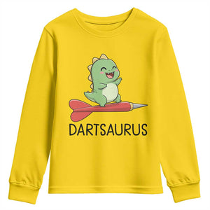 Cute Dartsaurus Playing Dart Youth Sweatshirt Dinosaur Lover Gift TS12 Daisy Print Your Wear