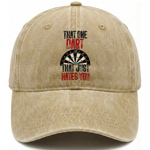 That One Dart That Just Hates You Washed Cotton Baseball Cap Funny Dartist Gift TS12 Print Your Wear