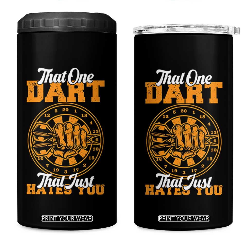 Funny Dartist Pub Game 4 in 1 Can Cooler Tumbler That One Dart That Just Hates You TS12 One Size: 16 oz Black Print Your Wear