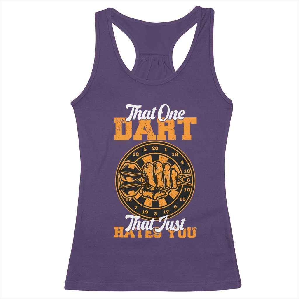 Funny Dartist Pub Game Racerback Tank Top That One Dart That Just Hates You TS12 Purple Print Your Wear