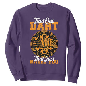 Funny Dartist Pub Game Sweatshirt That One Dart That Just Hates You TS12 Purple Print Your Wear