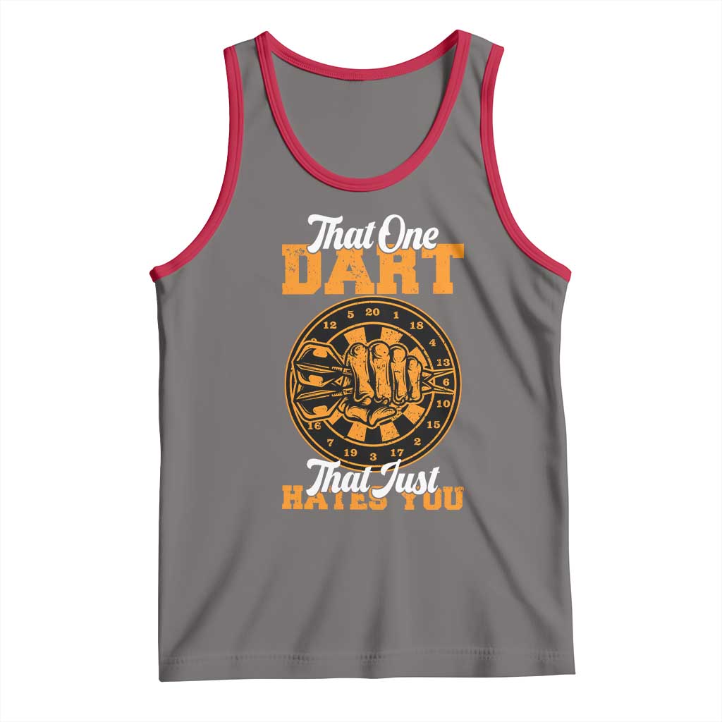 Funny Dartist Pub Game Tank Top That One Dart That Just Hates You TS12 Deep Heather Red Print Your Wear