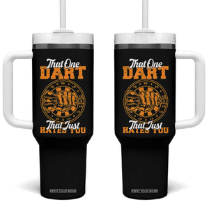 Funny Dartist Pub Game Tumbler With Handle That One Dart That Just Hates You TS12 One Size: 40 oz Black Print Your Wear