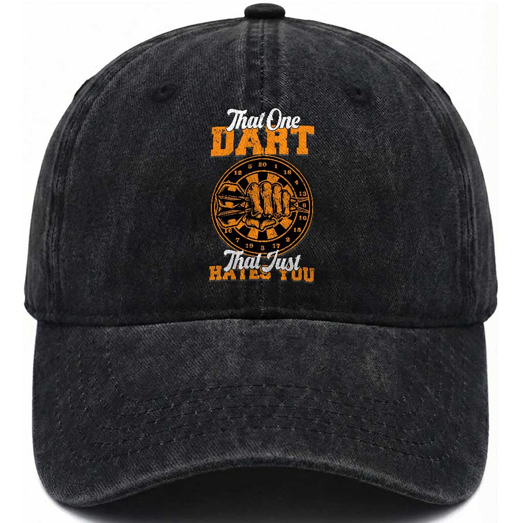 Funny Dartist Pub Game Washed Cotton Baseball Cap That One Dart That Just Hates You TS12 Print Your Wear