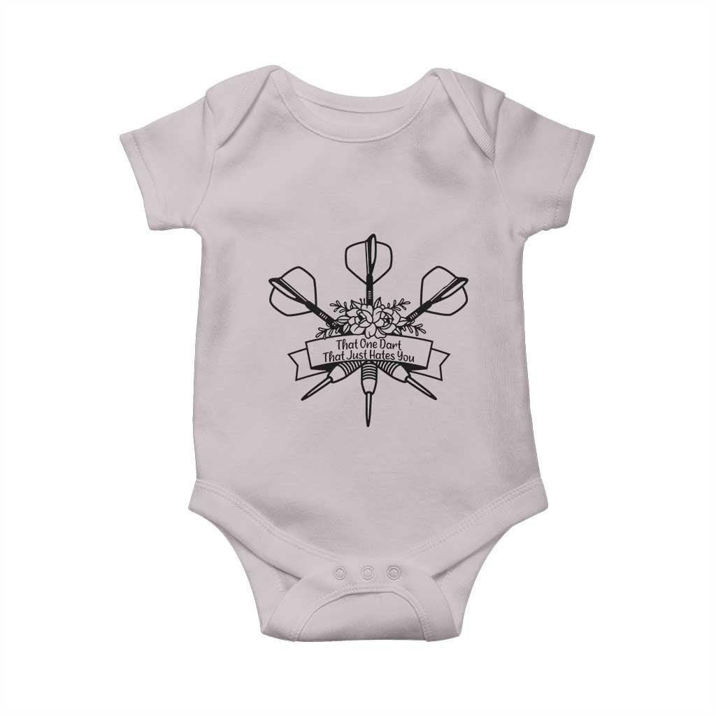 Funny Darts Sarcasm Baby Onesie That One Dart That Just Hates You TS12 Ice Gray Print Your Wear