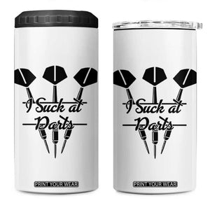 Funny I Suck At Darts 4 in 1 Can Cooler Tumbler Bar Game Lover Dartist Gift TS12 One Size: 16 oz White Print Your Wear