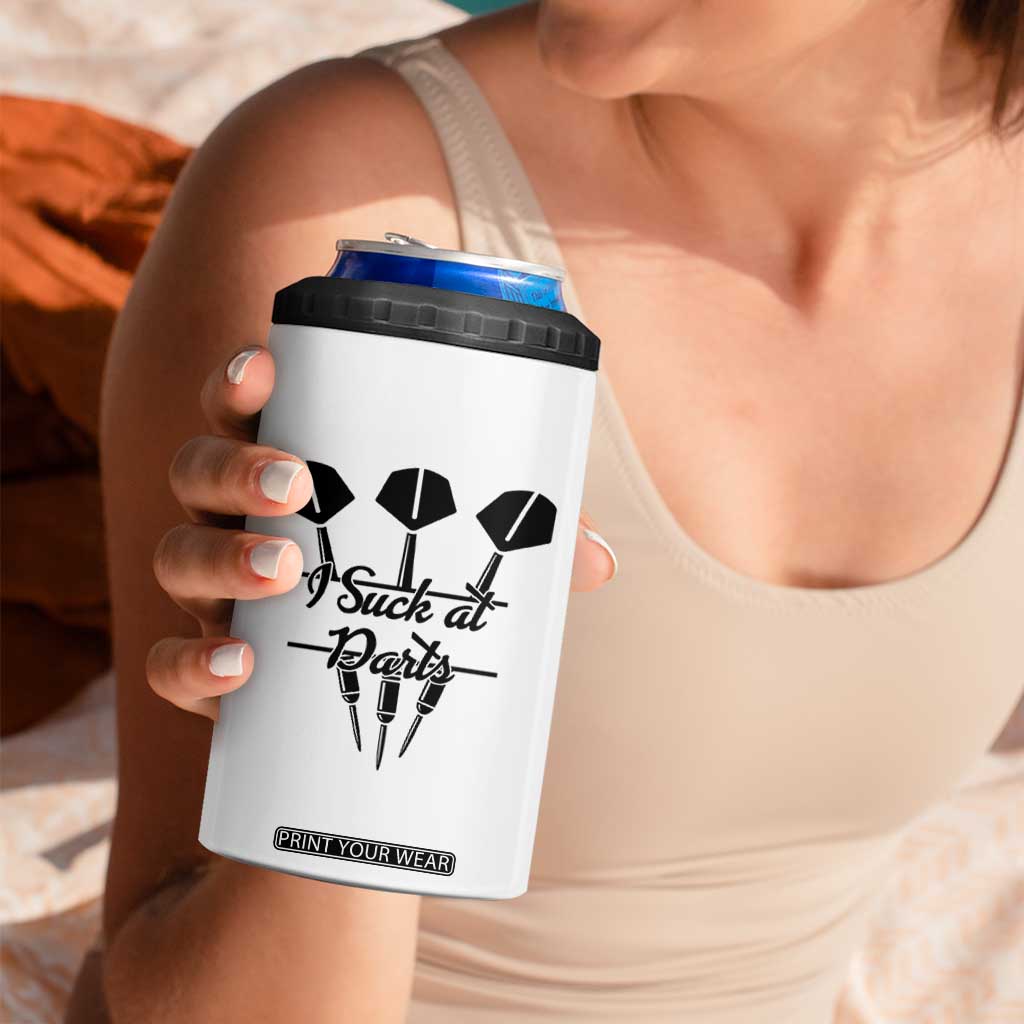 Funny I Suck At Darts 4 in 1 Can Cooler Tumbler Bar Game Lover Dartist Gift TS12 Print Your Wear