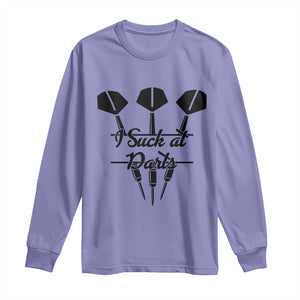 Funny I Suck At Darts Long Sleeve Shirt Bar Game Lover Dartist Gift TS12 Violet Print Your Wear