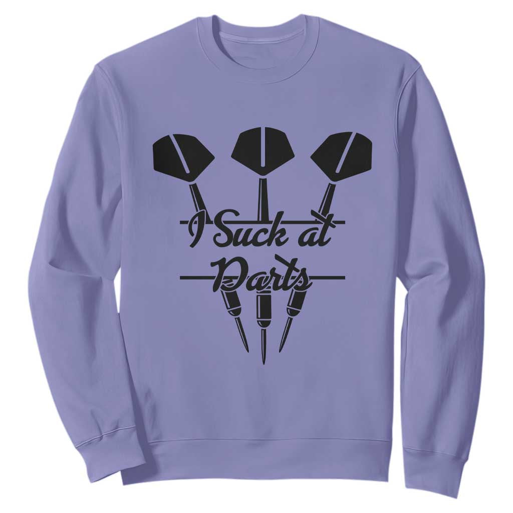 Funny I Suck At Darts Sweatshirt Bar Game Lover Dartist Gift TS12 Violet Print Your Wear