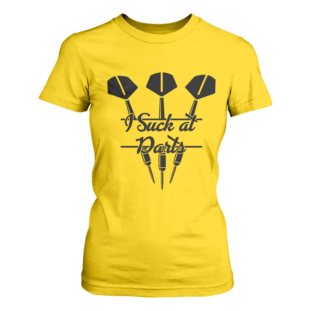 Funny I Suck At Darts T Shirt For Women Bar Game Lover Dartist Gift TS12 Daisy Print Your Wear