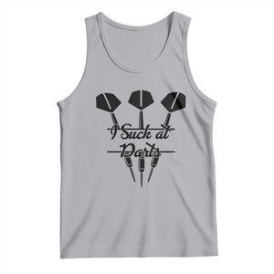 Funny I Suck At Darts Tank Top Bar Game Lover Dartist Gift TS12 Athletic Heather Print Your Wear