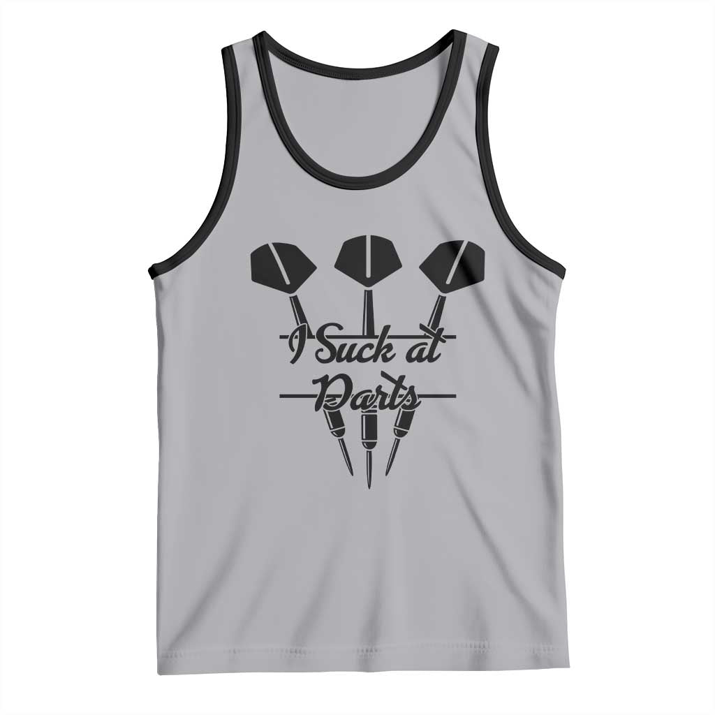 Funny I Suck At Darts Tank Top Bar Game Lover Dartist Gift TS12 Athletic Heather Black Print Your Wear