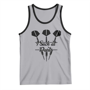 Funny I Suck At Darts Tank Top Bar Game Lover Dartist Gift TS12 Athletic Heather Black Print Your Wear