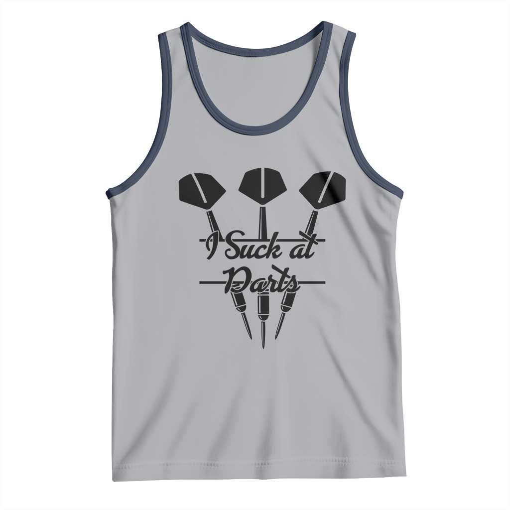 Funny I Suck At Darts Tank Top Bar Game Lover Dartist Gift TS12 Athletic Heather Navy Print Your Wear