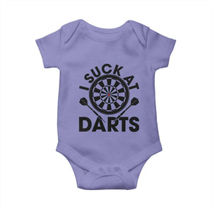 Funny I Suck At Darts Baby Onesie Darts Lover Gift For Bad Players TS12 Violet Print Your Wear