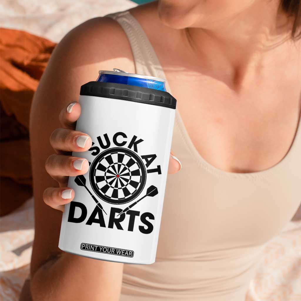Funny I Suck At Darts 4 in 1 Can Cooler Tumbler Darts Lover Gift For Bad Players TS12 Print Your Wear