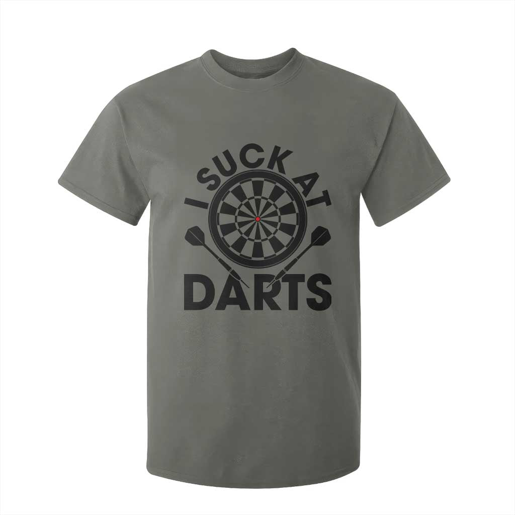 Funny I Suck At Darts T Shirt For Kid Darts Lover Gift For Bad Players TS12 Military Green Print Your Wear